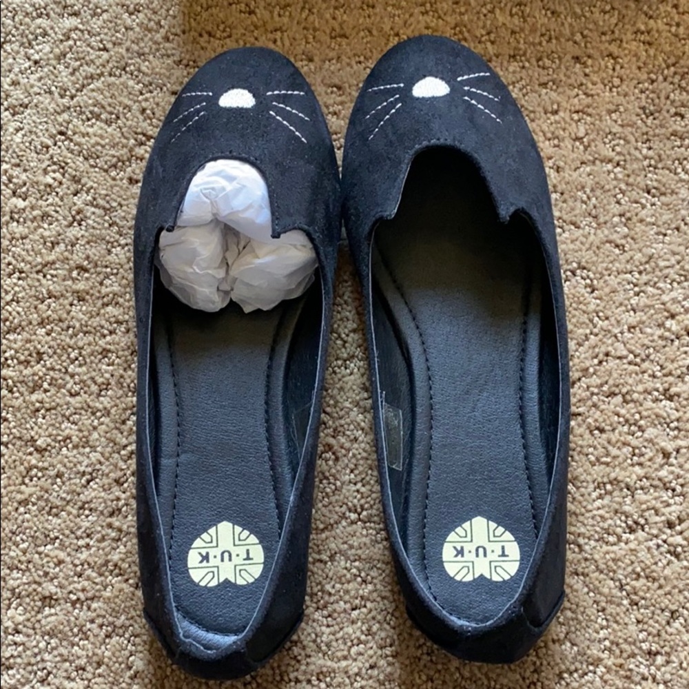 Brand new black kitty shoes by TUK